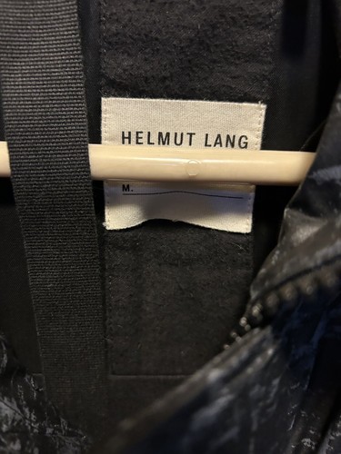 Helmut Lang W/Hood Zip-Front Bondage Black with Grayish purple Long Coat Size: M - Picture 6 of 7