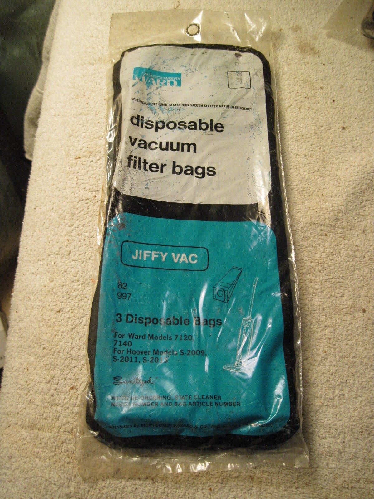 3 Vacuum Cleaner Bags for Vintage Wards Jiffy Vac 7120 740 Hoover S