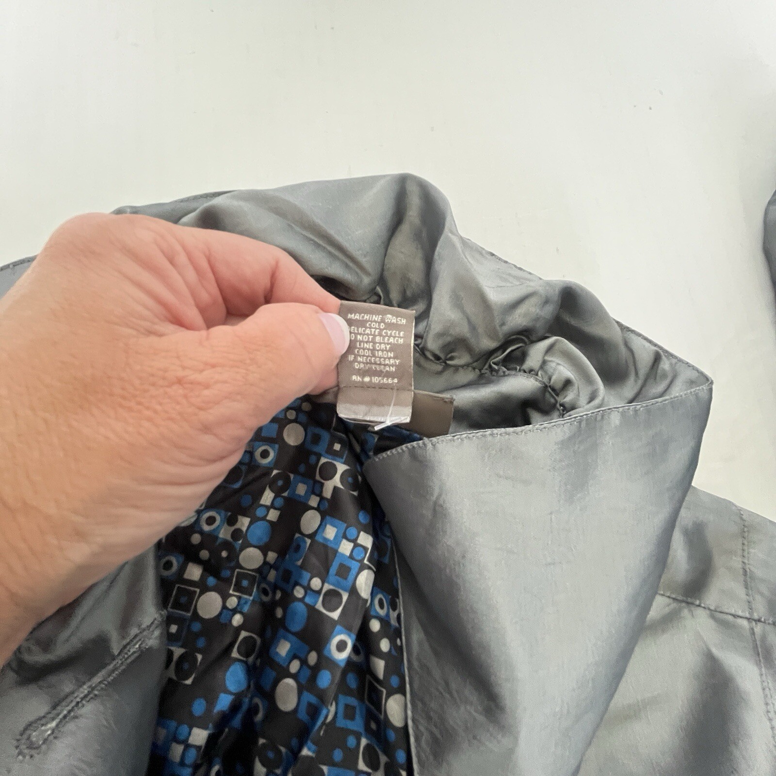 Kenar Silver Windowpane Button Up Jacket Womens S… - image 9