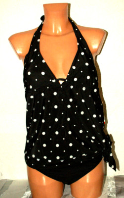 Neu!  TANKINI * BIKINI 2 tlg. schwarz - weiß PUNKTE Octopus superchic Gr. 38/40