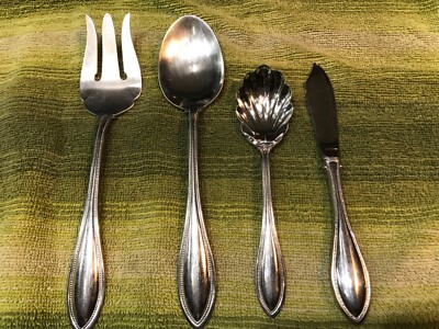 Oneida Flatware Serving Hostess Set American Harmony 4Pcs Stainless....g6