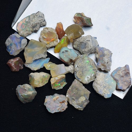 22 Pcs Natural Ethiopian Opal Rough 7mm-13mm Untreated Stunning Loose Gemstones - Picture 3 of 6