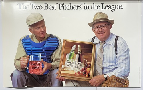Poster Bartles & Jaymes vintage Due Migliori 'Pitchers' In Lega Baseball Uomo Cave Bar - Foto 1 di 5