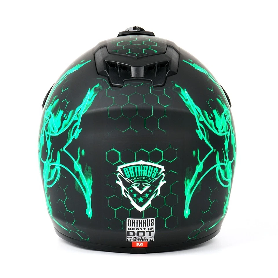 Casco integral juvenil aprobado por el DOT niños casco de moto de calle para niños niños Foto 3 de 4