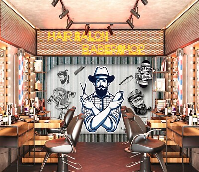 3D Trend A763 Barber Shop Hair Cut Wallpaper Wall Mural Self-adhesive Vera 23