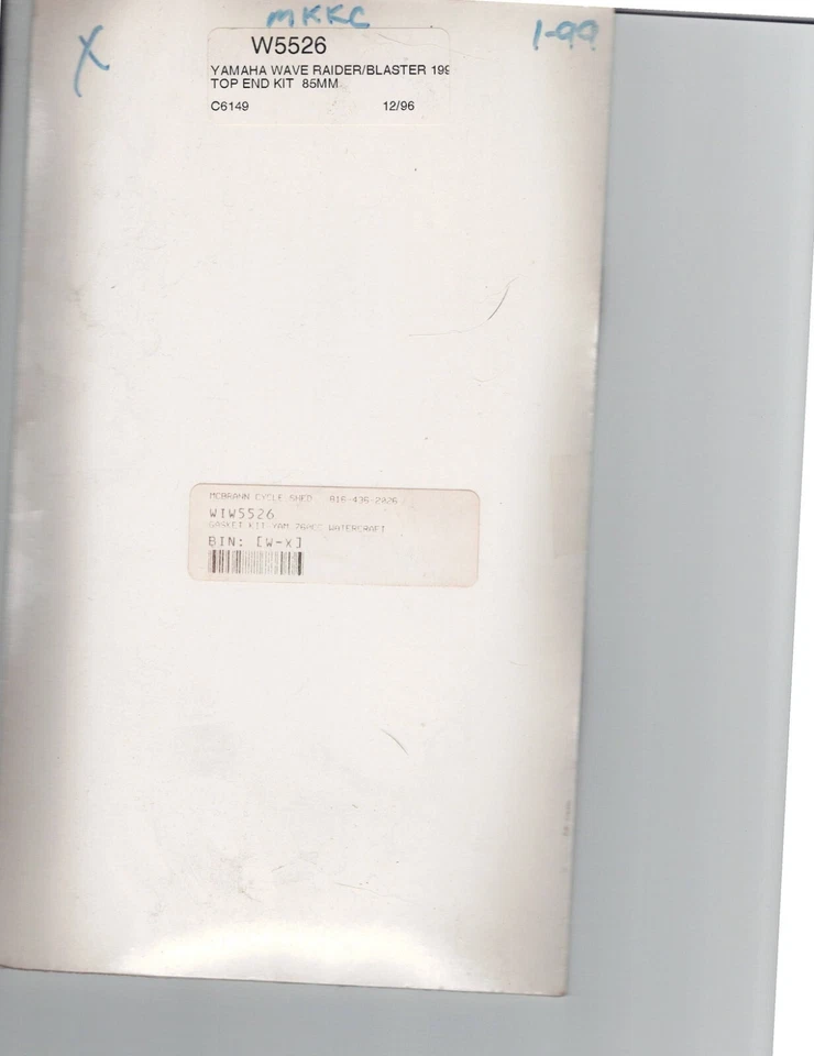 Cometic Gasket Kit Yamaha WaveRaider WaveBlaster 760 85mm 98-00 W5526/C6149 - Image 2 of 2