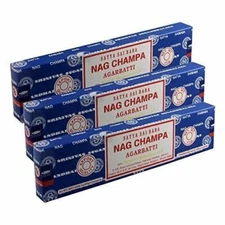 Satya Sai Baba Nag Champa Agarbatti Pack of 3 Incense Sticks Boxes 40gms Each Su