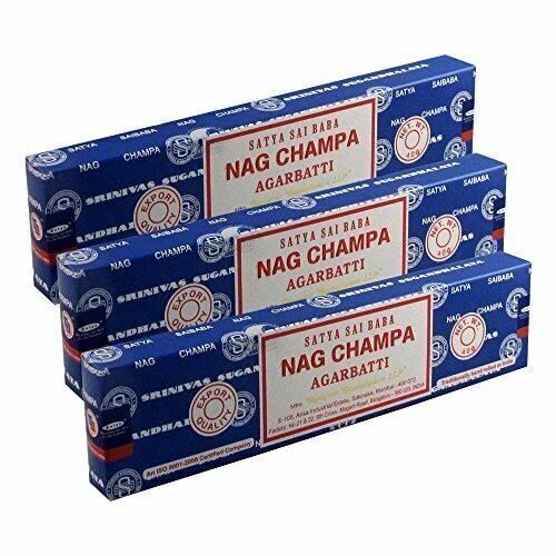 Satya Sai Baba Nag Champa Agarbatti Pack of 3 Incense Sticks Boxes 40gms Each Su - Foto 1 di 5