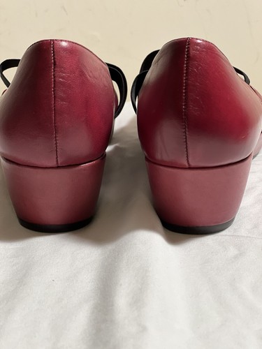 GENTLE SOULS "Scene It" Size 8.5 Mary Jane Wedge Slip On Chianti Red Leather EUC - Picture 8 of 11