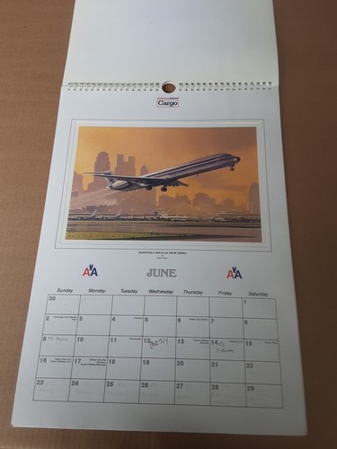 CALENDARIO CARGO A COLORI AMERICAN AIRLINES VINTAGE ..12 1/2 PER 17 1/2in..1996 - Foto 6 di 8