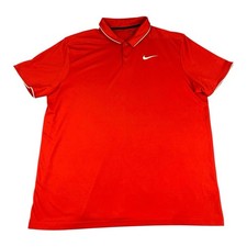 Nike Golf Dri Fit Polo Shirt, Standard Fit, Red, Short Sleeves, Men s Size XL