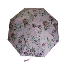 Ed Hardy Pink Love Kills Slowly Tattoo Graphic Print Umbrella NEW with Tags 