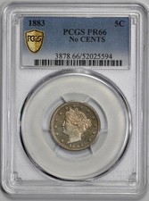 1883 Liberty 5c V Nickel PCGS PR 66 NO Cents Proof
