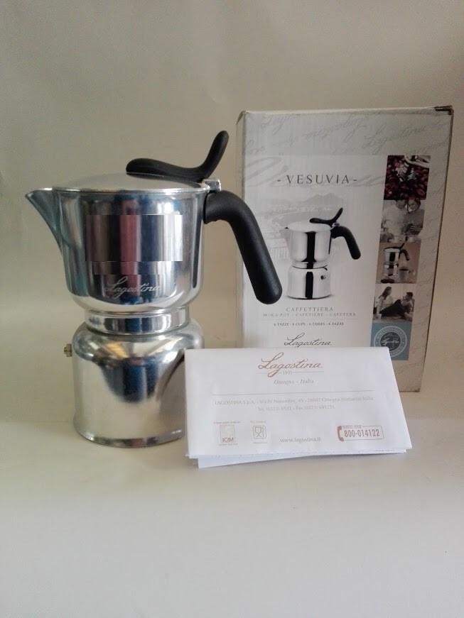 Offerta Moka Lagostina Vesuvia 6 Tazze Alluminio EN 601 Originale
