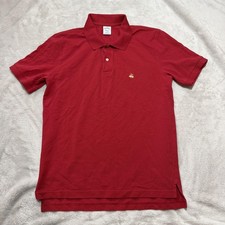 Brooks Brothers Polo Shirt Mens Large Red Performance Slim Fit 100 Cotton