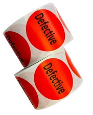 Defective Labels - 2" Round Red Quality Control Inventory Stickers 2RLS of 500EA