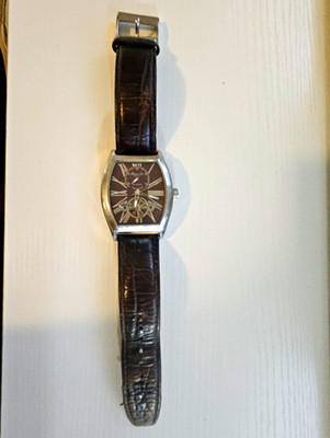 Kenneth Cole New York KC 1983 Brown Dial Leather Strap 34J 30m