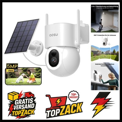 3K 5MP Outdoor Solar Battery Surveillance Camera, 360° PTZ, 2-in-1 Surveillan...