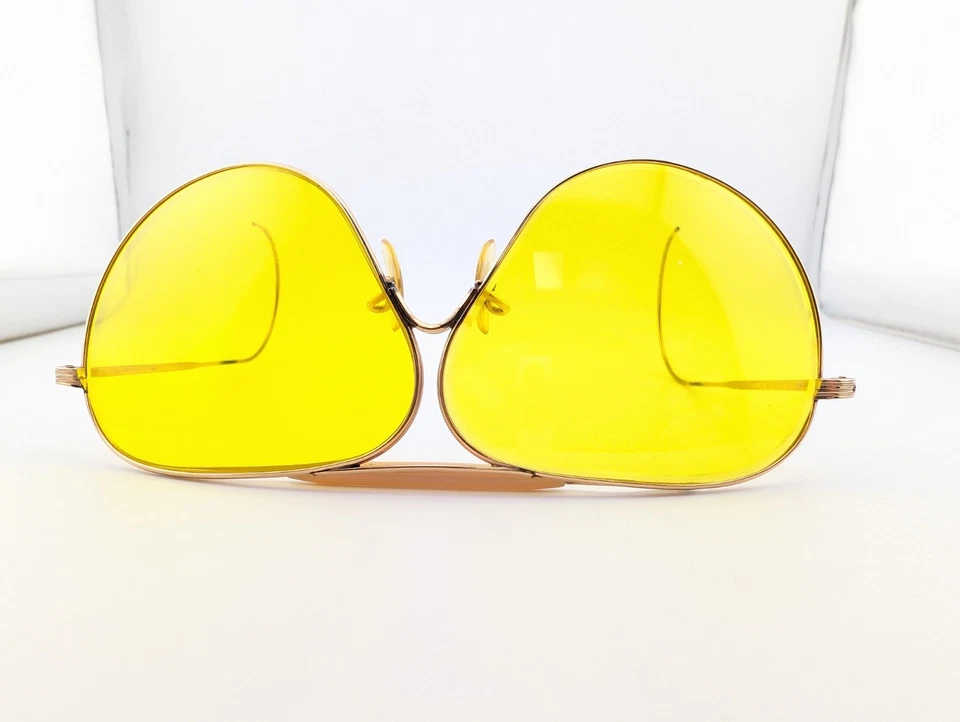 *De colección* Gafas de sol American Optical Fulvue 1/10 12K GF Aviator con lentes amarillas Foto 3 de 4