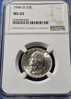 A 1946 D Washington Quarter NGC MS66!!!