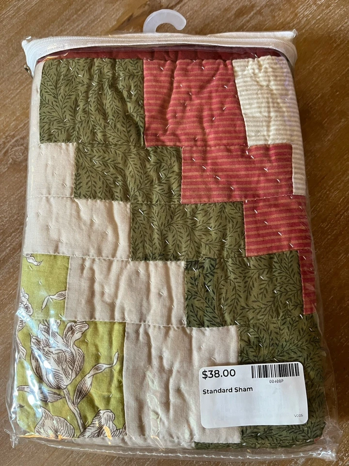 C & F Enterprises Стандартная Накидка на Подушку ДЕРЕВЕНСКАЯ КАБИНА Квадраты Выстеганные 💐 - Изображение 2 из 2