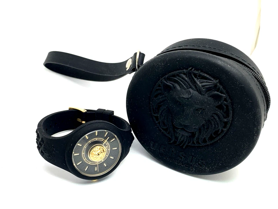 Versus by Versace 女士手表 VSPOQ1G21 石英金色黑色橡胶表带 40 毫米 — 第 3/4 张图片