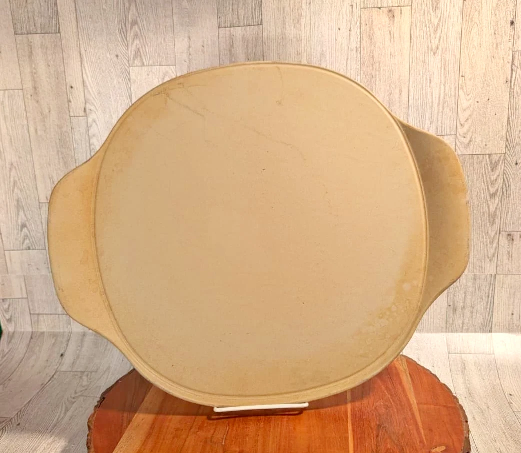 Pampered Chef Unglazed Stoneware StoneFusion Pizza Bread Stone w/ Handles