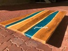 Blue Epoxy Resin Coffee Dining Table | Custom Handmade Luxury Furniture