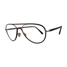 Tom Ford FT5897-B Red Havana- Blue Block Aviator Sunglasses 57mm 15mm 140mm-043