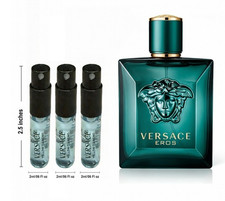 3-Pack Versace Eros EDT NEW Sample Spray .06 Fl oz -Quick Ship for Free
