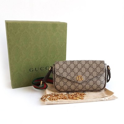 Gucci Envelope bag Ophidia beige GG supreme canvas mini shoulder crossbody bag