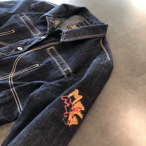 Chaqueta de Jean Marithe Francois Gerbaud Denim Graffitti Lavado Oscuro Elastizada L Mujer - Imagen 5 de 16