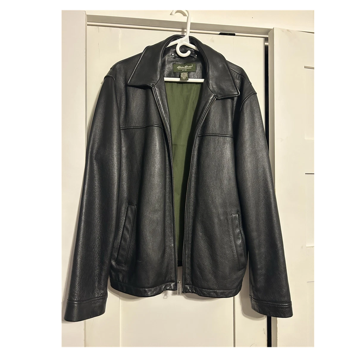Eddie Bauer Leather Outer Shell Black Coats, Jackets & Vests for