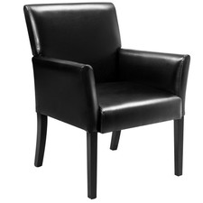 Modern Accent Chair Ergonomic PU Leather Upholstered Lounge Comfy Armchair