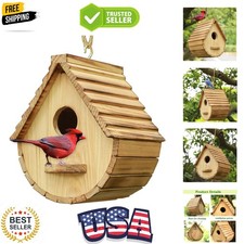 Casetta per uccellini in legno ariosa e sicura con design posteriore ventilato - ideale per giardini