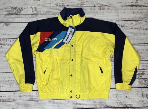 NWT 🟡 Vintage Team Suzuki Jacket Mens L LARGE Yellow 90s Motosports Bike Riding image 2