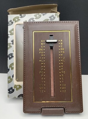 Vintage Telephone Address List Finder Flip Up Index Book Plastic Brown