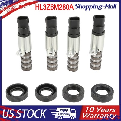 4X Control VCT Solenoids w/Oil Sea For 2017-2024 Ford F150 3.5L 5.0L HL3Z6M280A