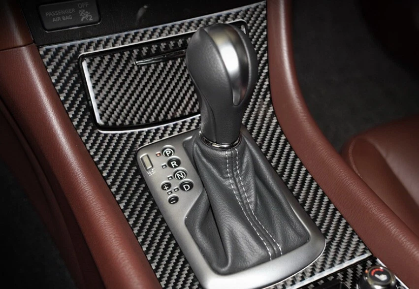 Cubierta de caja de cambios interior de fibra de carbono real para Infiniti EX35 2008-2013 Foto 3 de 4