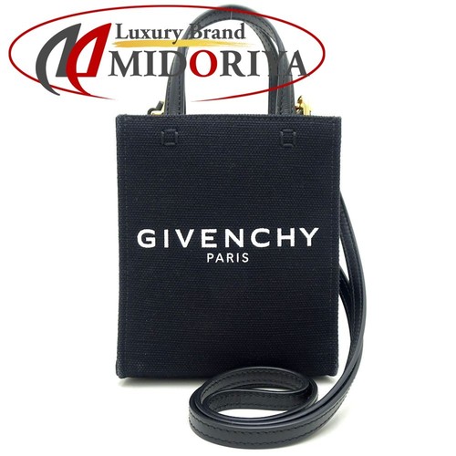 GIVENCHY G Tote Vertical Mini BB50R9B1F1001 Shoulder Bag Canvas x Leather Black