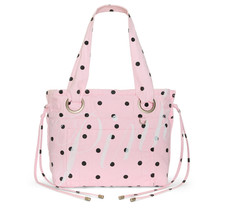 Authentic PINK Canvas Flat-Bottom Tote Bag, Pink Dot - Brand New