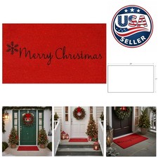 Durable Red Merry Christmas Doormat - Perfect for Festive Entryways
