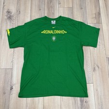 Nike Vintage Brazil T-shirt Size XL Team Nike Center Swoosh Soccer Green 10 A 