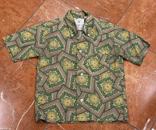 WASHINGTON DEE CEE VINTAGE GREEN TAPERED MODEL BUTTON DOWN SHIRT BOY 6 EUC