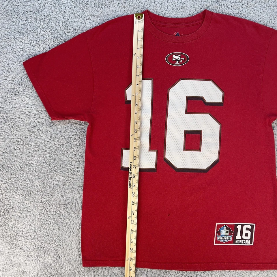 San Francisco 49ers Shirt Mens Large NFL Football Joe Montana Hall of Fame Tee - Image 2 of 4