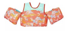 Speedo Splash Jammer Kids Life Vest with Buckle Closure Coral/Teal 33-55 lbs.