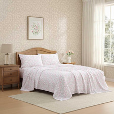 Laura Ashley - Queen Sheet Set, Crisp Cool Cotton Percale Bedding for Year rou