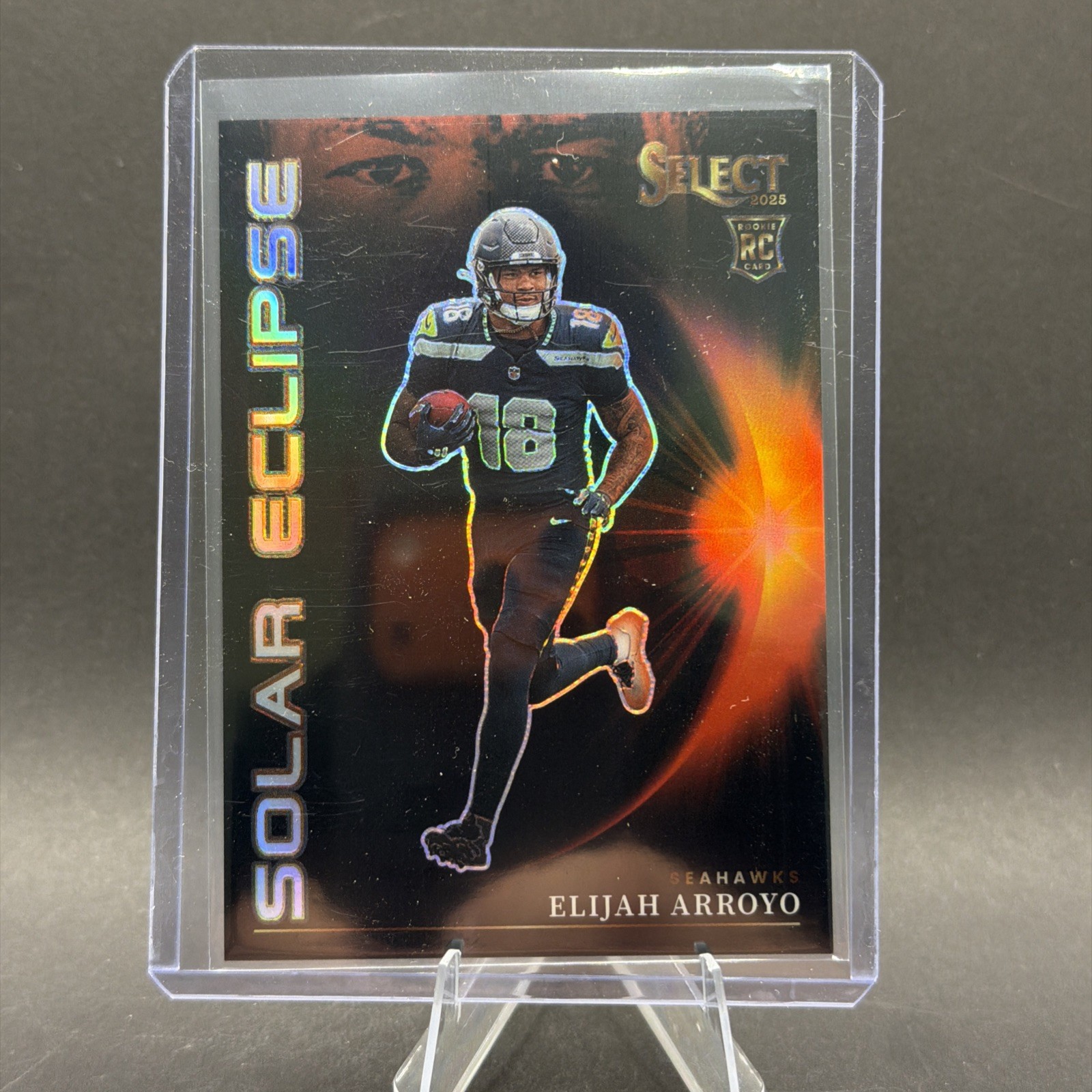 2025 Panini Select Elijah Arroyo Solar Eclipse SP Rookie Seahawks