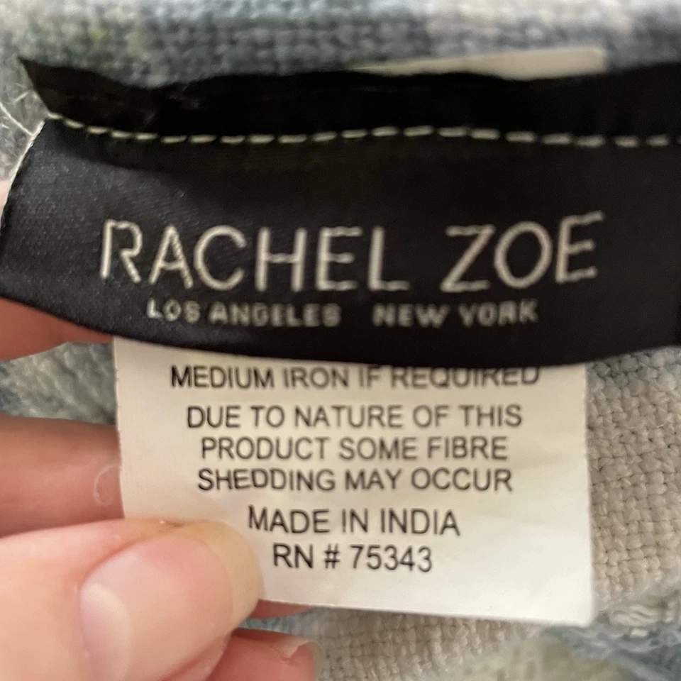 Manta Rachel Zoe Azul Tie Dye Chenille Borlas Casa de Playa Costera 52x67 Foto 2 de 4