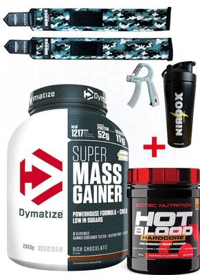 Dymatize Super Mass Gainer 2943g + Scitec Pre-Workout 375 gr  +Bonus